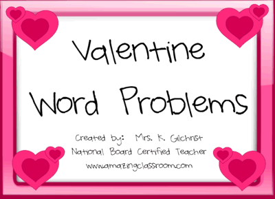 Valentine Math Word Problems SMART