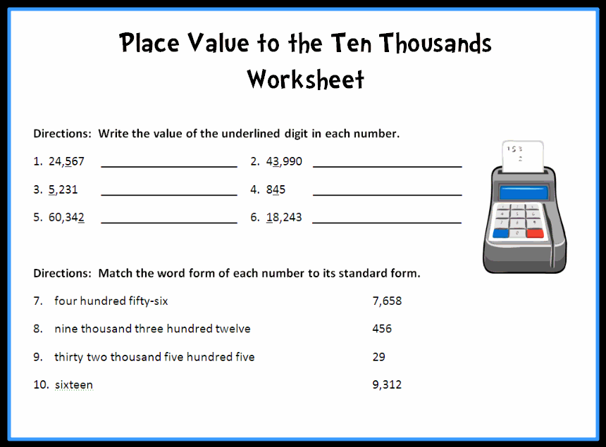 Place Value to the Ten Thousands