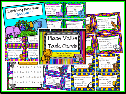 Place Value Math Task Cards