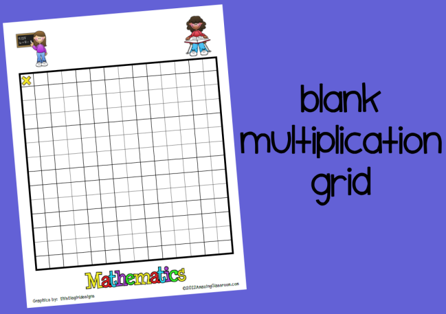 Blank Multiplication Grid