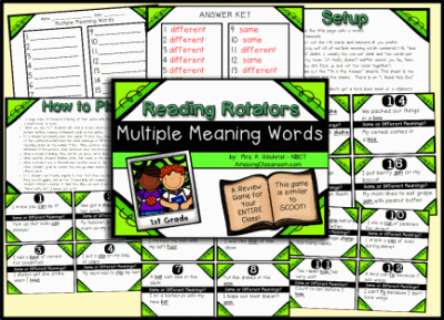 Multiple Meaning Words Review Game