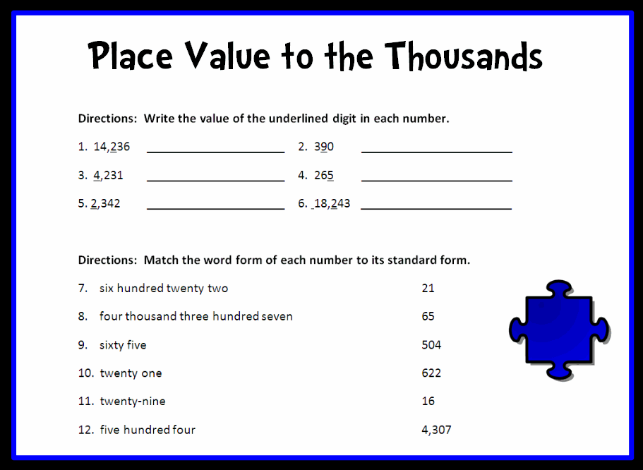 Place Value to the Thousands Place