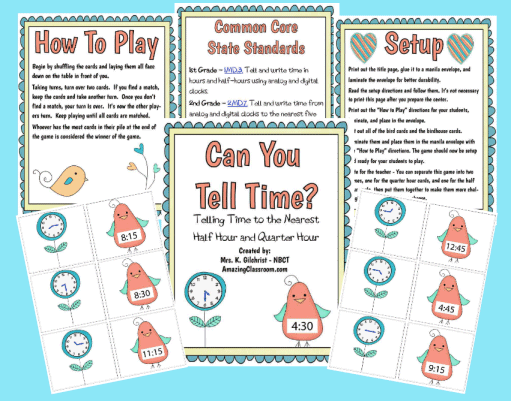 Can You Tell Time? Math Center