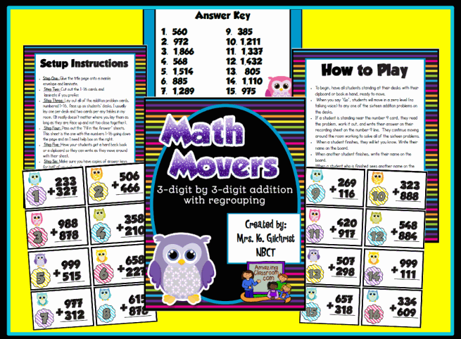Math Movers 3-Digit Addtion Game