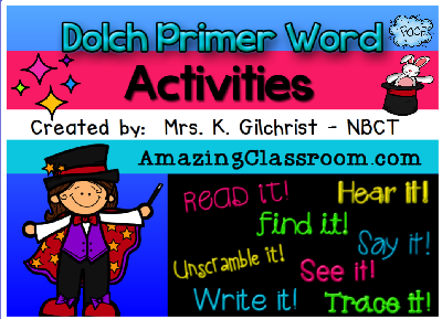 Dolch Primer Word Activities