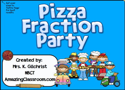 Pizza Fraction Party for Smartboard