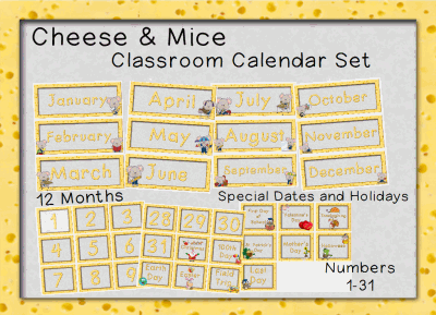 Cheese and Mice Calendar Set
