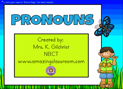 Pronouns - Smart Notebook Lesson