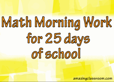 Math Morning Work Smartboard 25 Day