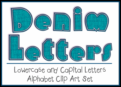 Denim Letters Alphabet Set