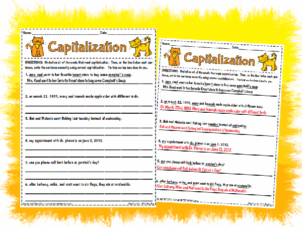Capitalization Worksheet