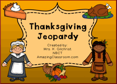 Thanksgiving Jeopardy Game SMART