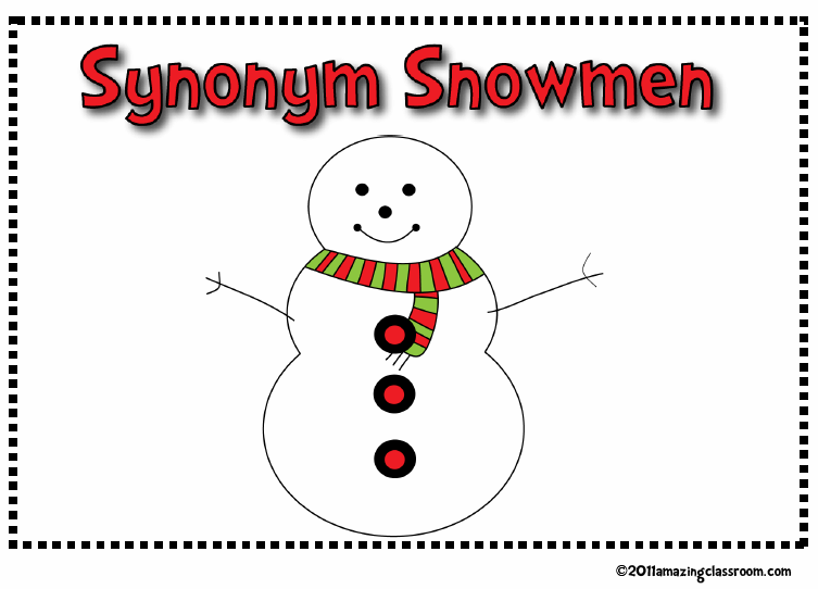 Synonym Snowmen Center Activity