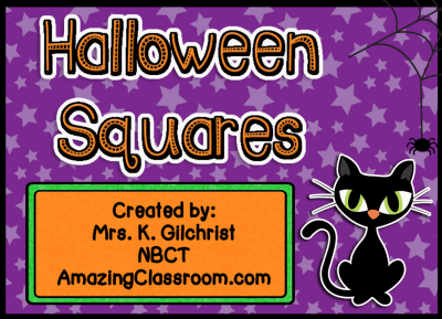 Halloween Squares Game Template