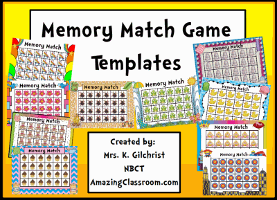 Memory Concentration Game Templates