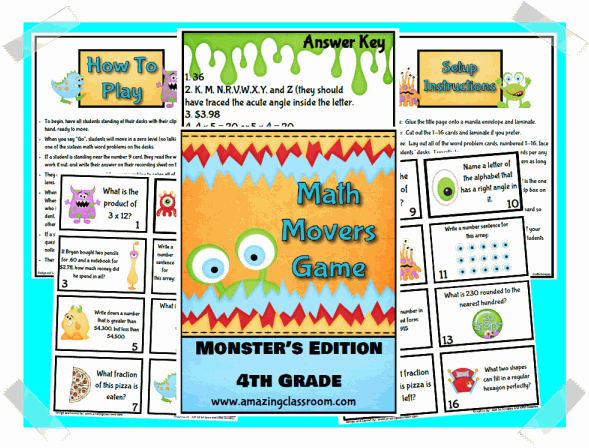 Math Movers Game Monster's Edition