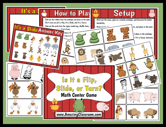 Flip, Slide, or Turn Math Center